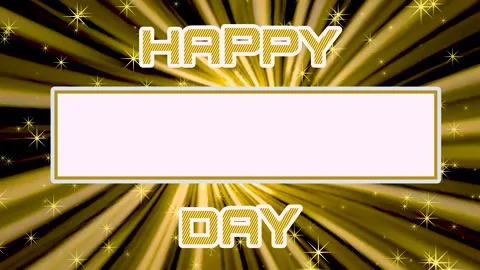 Non-Looping Golden Sunburst Rays Happy Day Greeting Template Video Stock-Footage 344959116