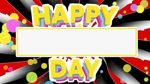 Non-Looping Happy Day Greeting Card Template with Spiral Background Video 스톡 동영상 344743896