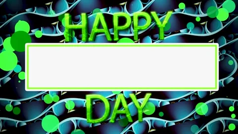 Non-Looping Happy Day Greeting Card Template with Central Placeholder Video Stock-Footage 344743904