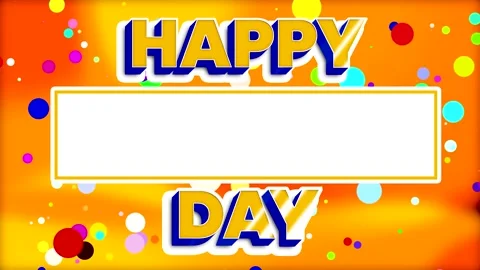 Non-Looping Happy Day Greeting Card Template with Orange Background Video 스톡 동영상 344792163