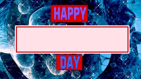 Non-Looping Happy Day Greeting Card Template with Blue Abstract Background .. Vídeo Stock 344849421