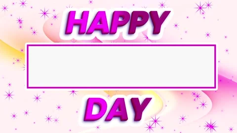 Non-Looping Happy Day Greeting Card Template with Pink Stars Video Vídeo Stock 344849428