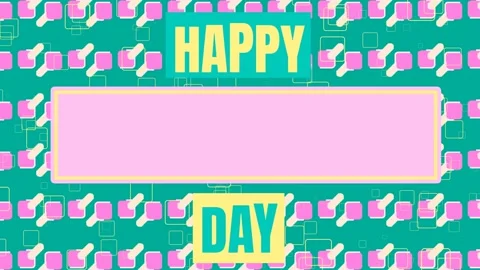 Non-Looping Happy Day Greeting Card Template with Geometric Background Video 库存影片 344866228