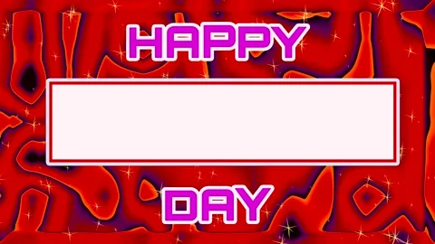 Non-Looping Red Liquid Abstract Happy Day Greeting Card Template Video Vídeo Stock 344959122