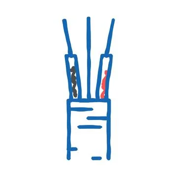 Non metallic sheathed wire cable icon doodle illustration Stock Illustration