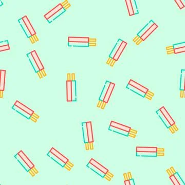 Non metallic sheathed wire cable vector seamless pattern Stock Illustration
