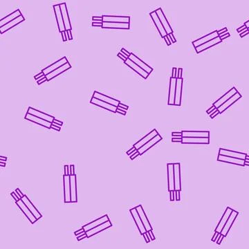 Non metallic sheathed wire cable line vector seamless pattern Stock Illustration