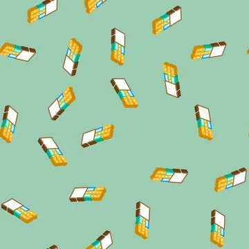 Non metallic wire isometric icon seamless pattern Stock Illustration