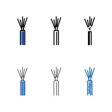 Non metallic wire multistyle color icon vector Stock-Illustration