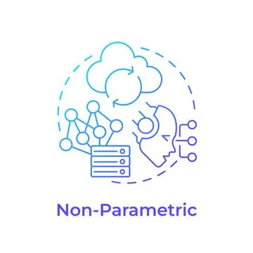 Non parametric memory blue gradient concept icon イラスト素材