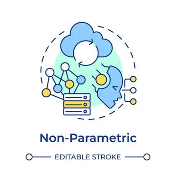 Non parametric memory multi color concept icon イラスト素材