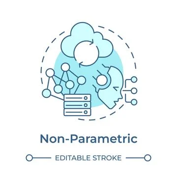 Non parametric memory soft blue concept icon イラスト素材