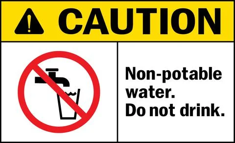 Non-potable water. Do not drink caution sign. Stock Illustration