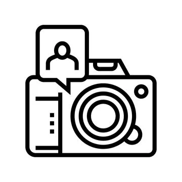 Non-recognition face id because of eye patch and facial mask line icon vector 스톡 일러스트