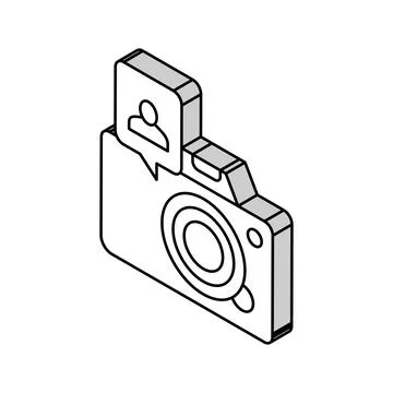 Non-recognition face id because of eye patch and facial mask isometric icon Stock Illustration