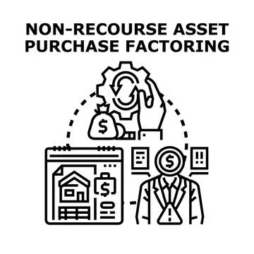 Non recourse asset purchase factoring financial security solution Stock Illustration