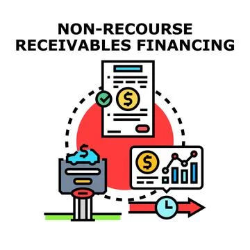 Non recourse receivables financing business financial cycle concept 스톡 일러스트