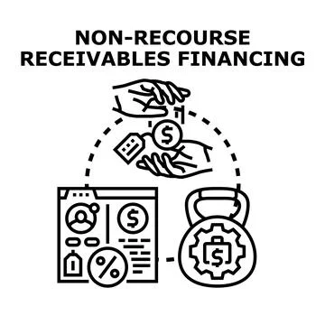 Non recourse receivables financing business financial concept 스톡 일러스트