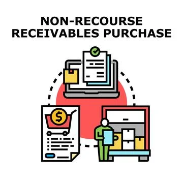 Non recourse receivables purchase vector concept illustration Stock Illustration