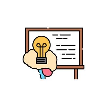 Non-standard school programs olor line icon. Children learning. Stock Illustration