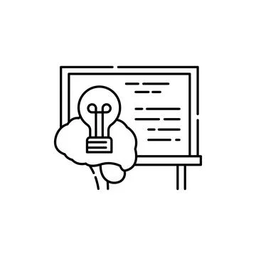 Non-standard school programs olor line icon. Children learning. Illustrazione stock