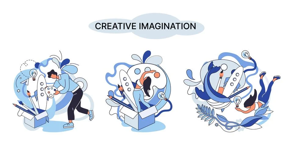 Non standart solution metaphor. Finding decisionss, problem solving. Teamwork Stock Illustration