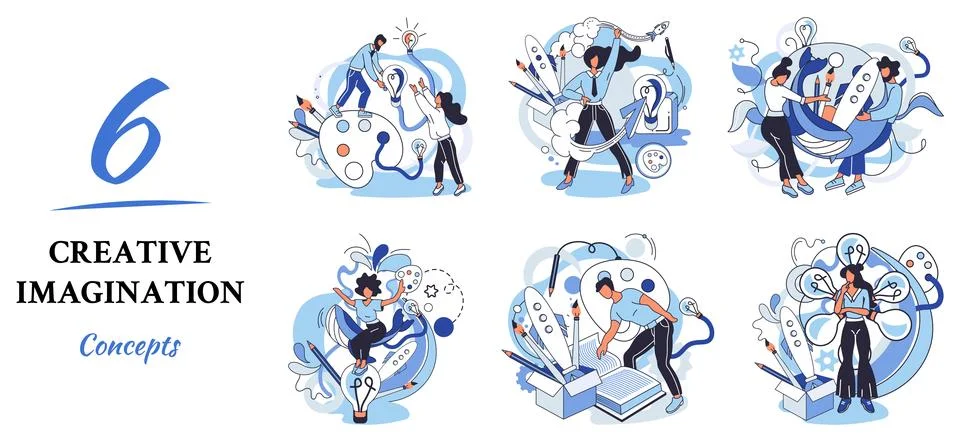 Non standart solution metaphor. Finding decisionss, problem solving. Teamwork Stock Illustration