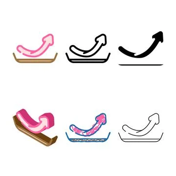Non stick coating label product caution color icon vector stylized Stock Illustration
