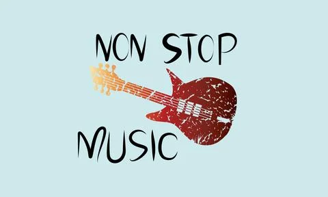 Non Stop Rocking Hand Draw Gutter Typography Logotype T Shirt Design Illustrazione stock