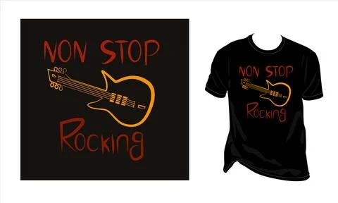 Non Stop Rocking Hand Draw Gutter Typography Logotype T Shirt Design Illustrazione stock