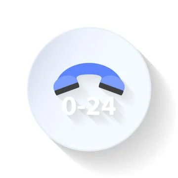 Non-stop service flat icon Illustrazione stock