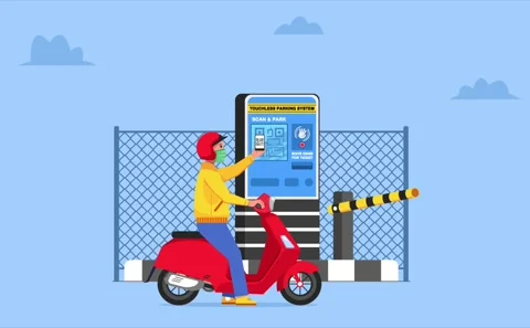 Non Touch Self Service Parking Machine Stock Footage 289508920