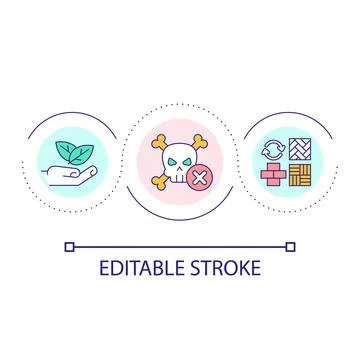 Non toxic construction materials loop concept icon 스톡 일러스트