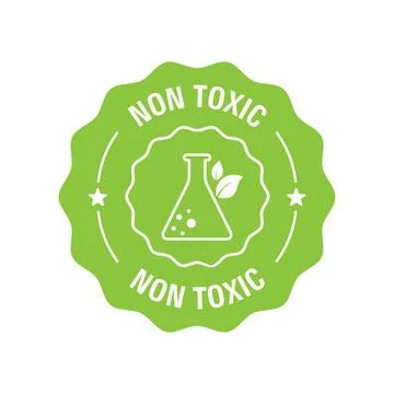 Non toxic design logo template. Non toxic label. Vector illustration Stock Illustration