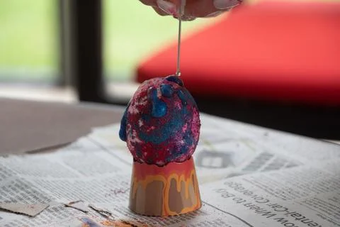 Non-Traditional Easter Egg Dying Stock Photos