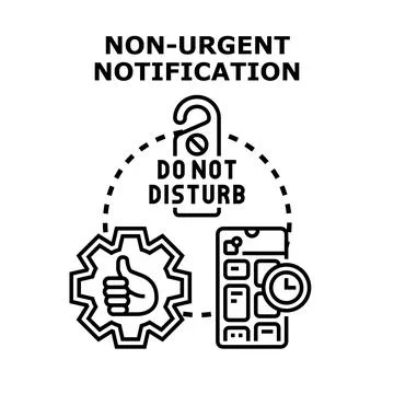 Non urgent notification concept with digital device Stock Illustration