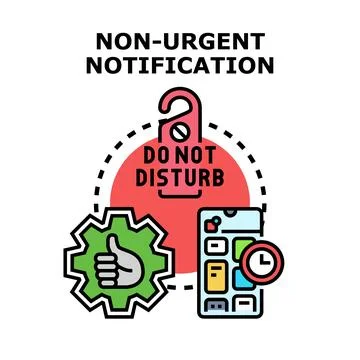 Non urgent notification concept with digital device Stock Illustration