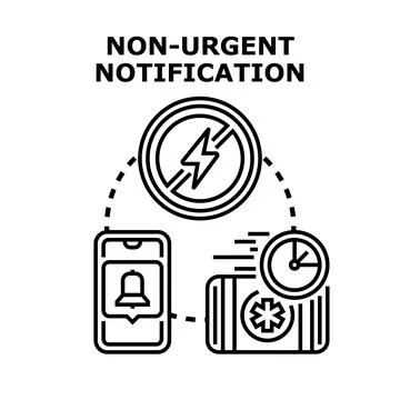 Non urgent notification message arriving on smartphone screen Stock Illustration