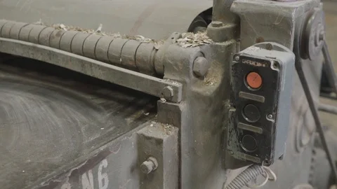 Non Working Old Rusty Wood Thickness Planer Machine Stock Footage 108063171