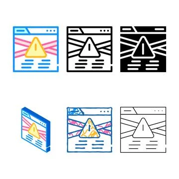 Non working web site color icon vector multistyle イラスト素材