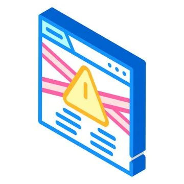 Non-working web site isometric icon vector illustration Stock Illustration