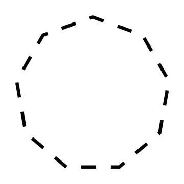 Nonagon shape dashed symbol vector icon for creative graphic design ui element Stock Illustration