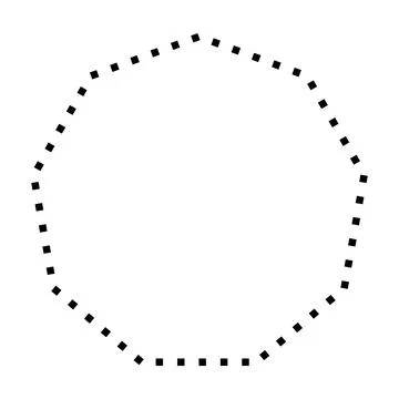 Nonagon shape dotted symbol vector icon for creative graphic design ui elemen 스톡 일러스트