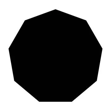 Nonagon shape symbol vector icon for creative graphic design ui element Stock Illustration