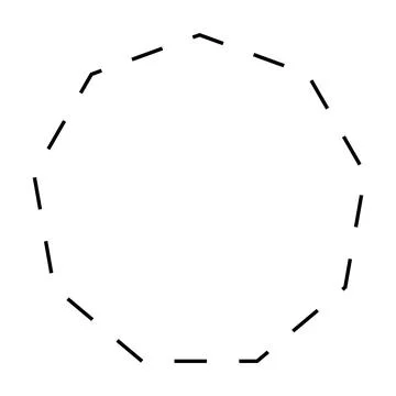 Nonagon symbol dashed shape vector icon for creative graphic design ui element Stock Illustration