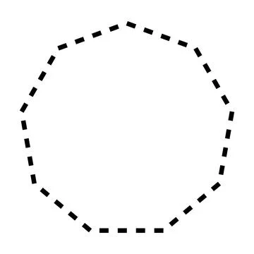 Nonagon symbol dashed shape vector icon for creative graphic design ui element Stock Illustration