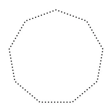 Nonagon symbol dotted shape vector icon for creative graphic design ui element Stock Illustration