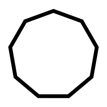 Nonagon symbol shape vector icon outline stroke for creative graphic design Stockillustratie
