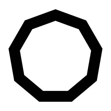 Nonagon symbol shape vector icon for creative graphic design ui element  스톡 일러스트