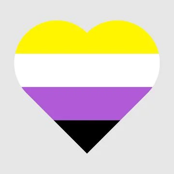 Nonbinary flag heart icon on white background Illustrazione stock